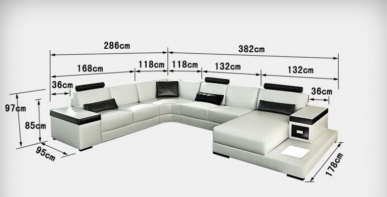 Ledersofa Couch Wohnlandschaft Ecksofa Garnitur Design Modern Neu Sofa Licht USB