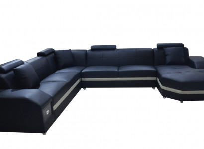 Ecke Leder Modern XXL Couch Wohnlandschaft Sitz Polster Couchen Sofa U-Form Neu
