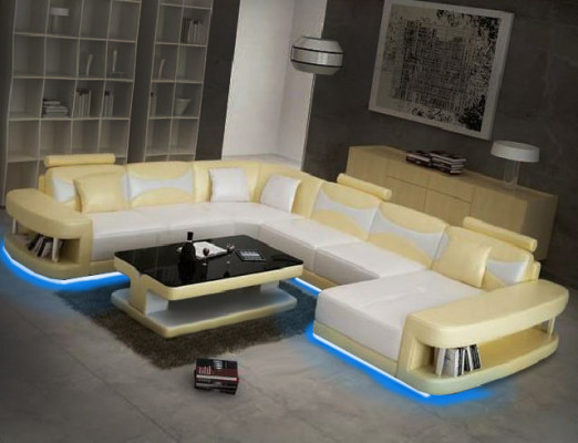 Wohnlandschaft Ecksofa Ecke Sofa Couch Polster Möbel Garnitur XXL Big