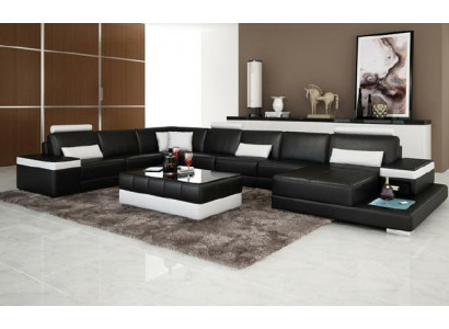 Design XXL Ledersofa "Premium Comfort" mit hochwertigem Kunstleder 