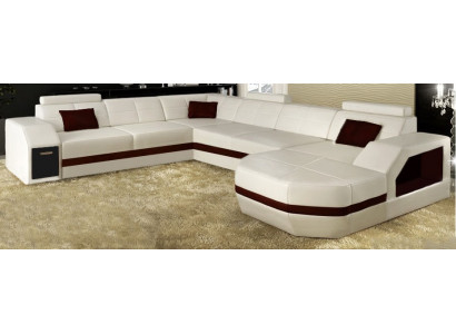 Ledersofa Couch Wohnlandschaft Ecksofa Eck Garnitur Design Modern Sofa C4011 Neu