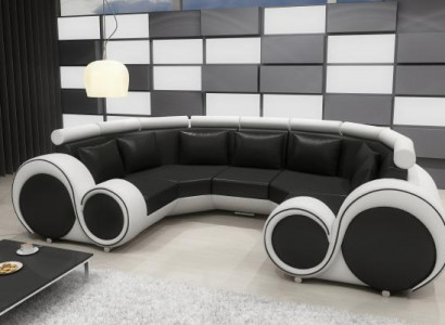 Exklusives Modernes Ledersofa aus Premium Kunstleder mit Holzrahmen