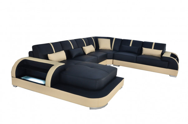 Leder Couch Polster Sitz Eck Garnitur Moderne Design Sofas Wohnlandschaft U Form