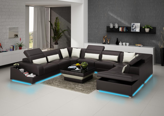 Wohnlandschaft Moderne Ecksofa Couch Polster Eckgarnitur Sofa Eck Garnitur + USB