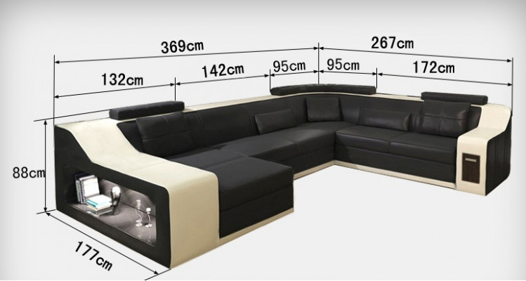Ledersofa Couch Wohnlandschaft Ecksofa Eck Garnitur Design Modern Sofa mit USB