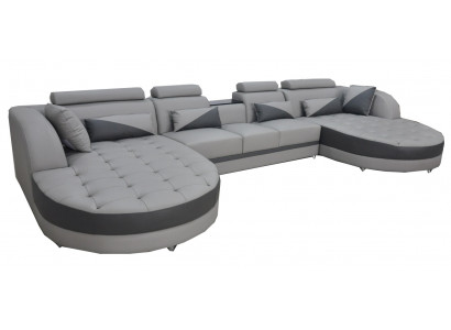 Eck Sofa Polster Couch Sitz Ecke Leder Garnitur U Form Wohnlandschaft