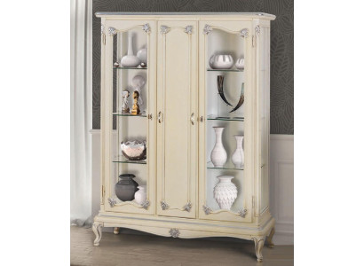 Vitrine Weiß Glasschrank Design Klassische Schrank Luxus Holz Möbel Vitrinen Neu