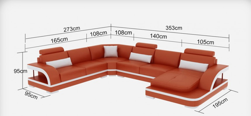 Ledersofa Couch Wohnlandschaft Ecksofa Eck Garnitur Design Modern Sofa mit USB