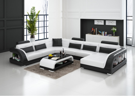 Sofagarnitur mit USB Polster Sofa Set 3+2+1 Leder Couchen Sofas Komplett