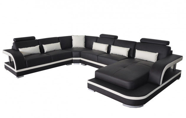 Moderne Sofa Couchgarnitur Ecke Sitzecke Leder Couch Polster Wohnlandschaft USB