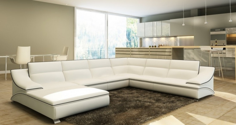 Ecksofa Ledersofa Polster Wohnlandschaft Couch Sitz Eck Garnitur U Form EltmannG