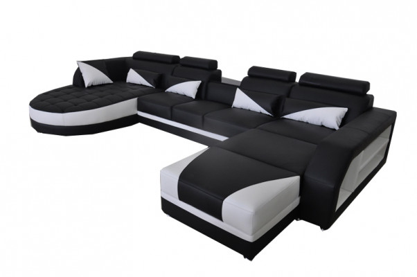 Eck Sofa Polster Couch Sitz Ecke Leder Garnitur Moderne Wohnlandschaft