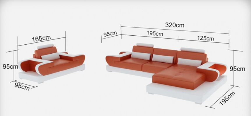 Design XXL Big Sofa Ecksofa Ledersofa Couch Polster Ecke Wohnlandschaft G8003E