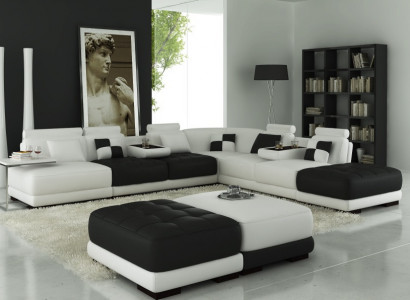 Ledersofa Couch Wohnlandschaft Ecksofa Eck Garnitur Design Modern Sofa Neu A1147