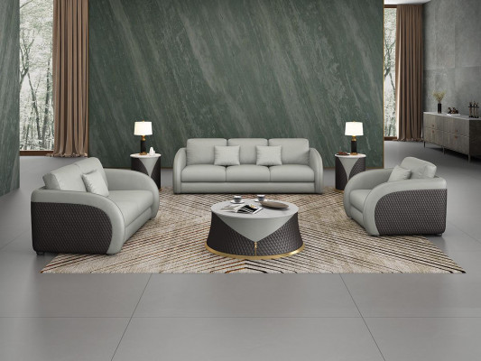 Garnitur Leder Designer Sofa Couch Polster 6tlg. Set Garnituren Couchtisch