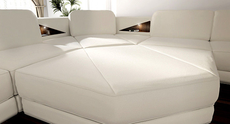 Ledersofa Couch Wohnlandschaft Ecksofa Eck Garnitur Design Modern Sofa A1131