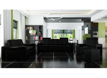 Ledersofa Design Sofa Sofagarnitur 3+2+1 mit USB Sofa Garnitur Polstergarnitur