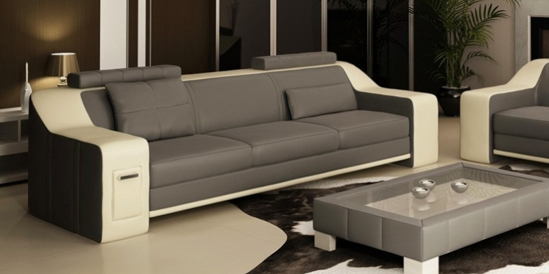 Ledersofa Set Sofa Couch Sitz Polster Garnitur Sofagarnitur 3+2+1 Sofas HuttenG