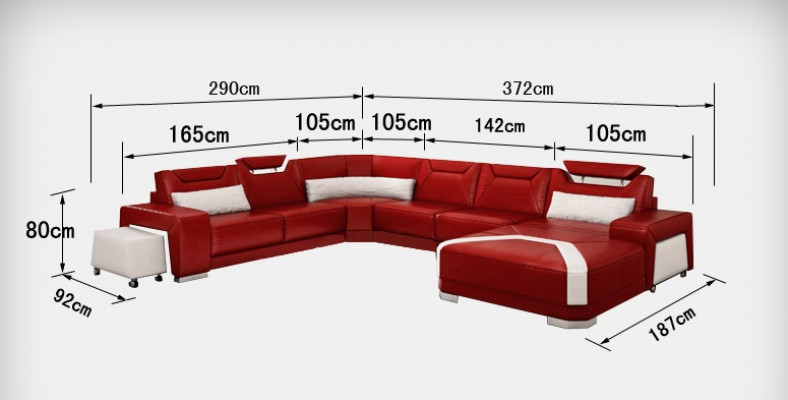 Ledersofa Couch Wohnlandschaft Ecksofa Eck Garnitur Design Modern Sofa + USB Neu