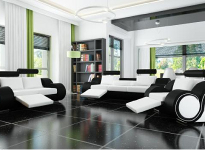 Sofagarnitur + USB Polster 3+2+1 Sofa Garnitur Designer Lounge Relax Polster Set