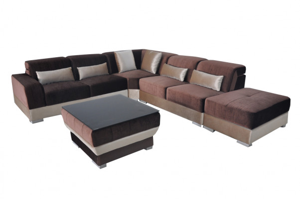 Eck Sofa Polster Couch Sitz Ecke Leder Garnitur Tisch Wohnlandschaft