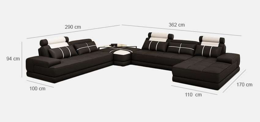 Ecksofa Sofa Couch Wohnlandschaft Ledersofa XXL Designer Sofas