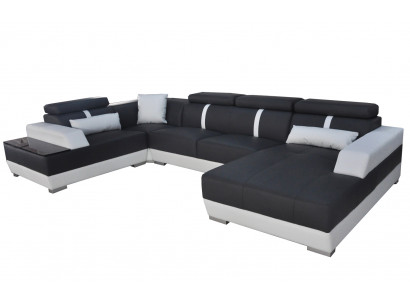 Ledersofa Wohnlandschaft Eck Garnitur Design Modern Sofa UForm+Chaise II K5015