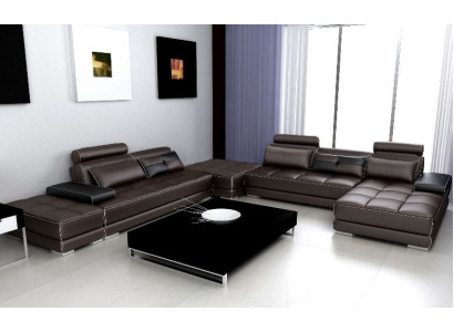 Ledersofa Couch Wohnlandschaft Ecksofa Eck Garnitur Design Modern Sofa Neu A1146