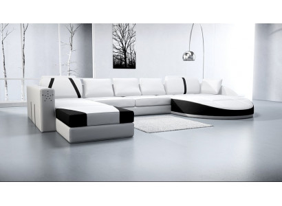 Ledersofa Couch Wohnlandschaft Ecksofa Eck Garnitur Design Modern Sofa A1122
