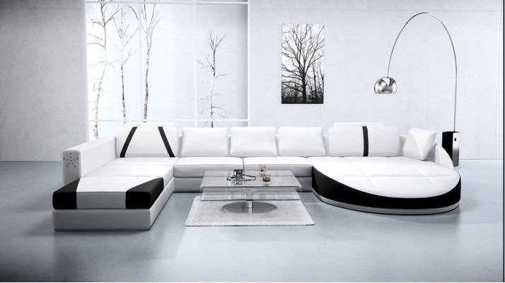 Ledersofa Couch Wohnlandschaft Ecksofa Eck Garnitur Design Modern Sofa A1122