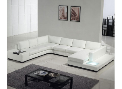 Ledersofa Couch Wohnlandschaft Ecksofa Eck Garnitur Design Modern Sofa A1110
