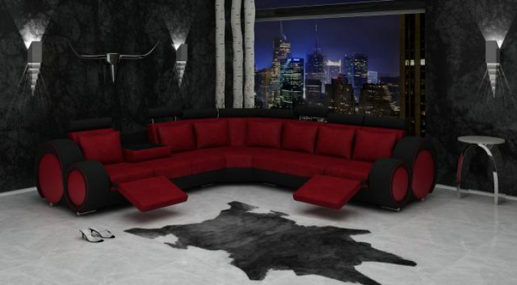 TEXTIL SOFA +USB,DESIGNERSOFA ECKSOFA WOHNLANDSCHAFT ECK NEU GARNITUR LEDER