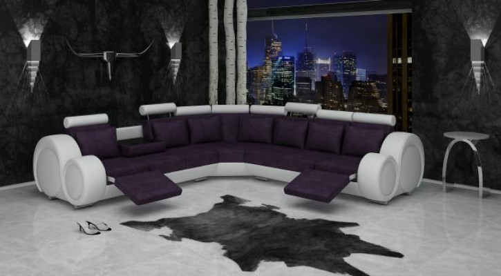 TEXTIL SOFA +USB,DESIGNERSOFA ECKSOFA WOHNLANDSCHAFT ECK NEU GARNITUR LEDER