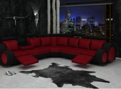 Textil Sofa USB Designer Sofas Couch Eckgarnitur Eckcouch Polster Wohnlandschaft