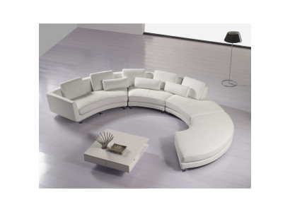 Rundsofa mit USB Runde Couch Wohnlandschaft Ecksofa Sofa Eck Polster Garnitur