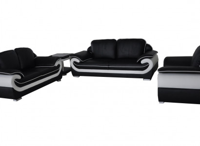 Sofa Couch Sitz Komplett Gruppe Set Leder Garnitur 3+2+1 Set + USB Neu Polster