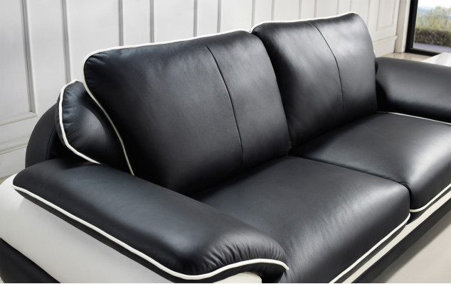 Sofagarnitur Polster Sofa + USB Set 3+2+1 Leder Couchen Sofas Garnitur Sitz T777