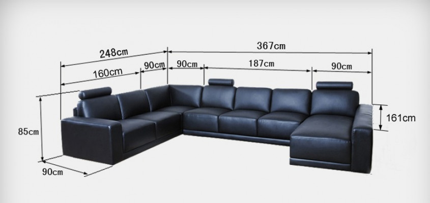 Ledersofa Couch Wohnlandschaft Ecksofa Garnitur Design Modern Sofa U-Form