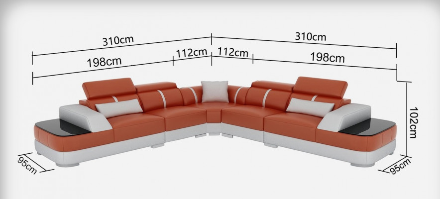 Ledersofa Polster Sitz Eck Sofa Dekor Garnitur Wohnlandschaft Wohnzimme
