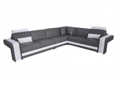 Ledersofa mit USB Wohnlandschaft Eck Garnitur Design Modern Sofa L-Form L6010B