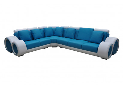 Design Leder Polster XXL Sitz Zimmer Eck Wohn Sofa Couch Designer