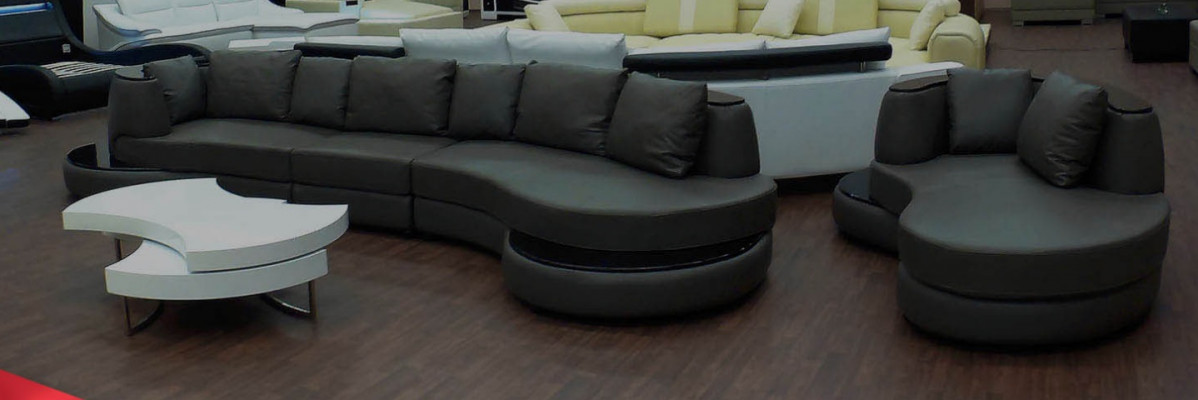 Designersofa Ecksofa Wohnlandschaft Rundsofa Ledersofa Couch Sofa UForm PR-S