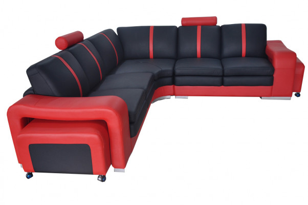 Moderne Ecksofa Couch Polster Eckgarnitur Sofa Eck Garnitur + USB Wohnlandschaft