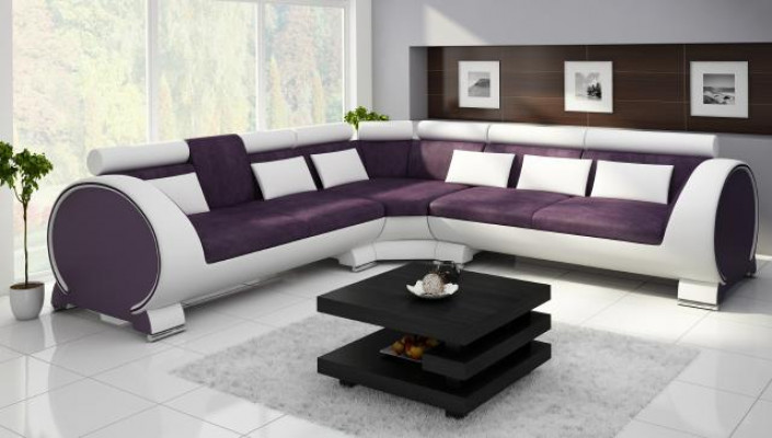 Ecksofa VIGO "LT01" Eckcouch Sofa USB Eckgarnitur Ledersofa Leder Textil Stoff