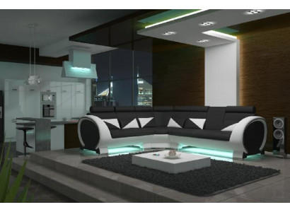 Designer Ecksofa Wohnlandschaft Sofa + USB Polster Garnitur Lounge Sofas Couchen