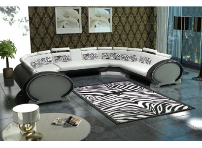 Ledersofa mit USB Polstersofa Sofa Garnitur Wohnlandschaft Eckcouch Ecksofa Rot