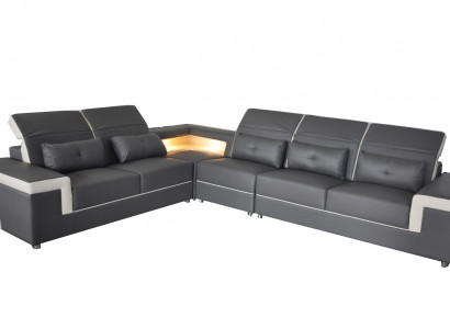 Leder Eck Sofa Couchen Wohnlandschaft Luxus Garnitur Ecke Sofas Polster Couch