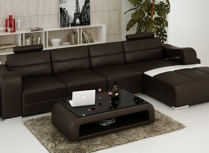 Ledersofa Couch Wohnlandschaft Ecksofa Eck Garnitur Design Modern Sofa F3008C