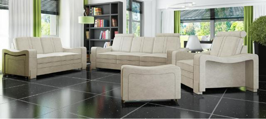 Garnitur Stoffsofa 3+2+1 Sofagarnitur Maßanfertigung Polster Sofa USB Textil