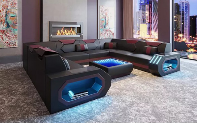 Ecksofa Wohnlandschaft Polster Eckgarnitur Couch Sofa big xxl mit couchtisch neu